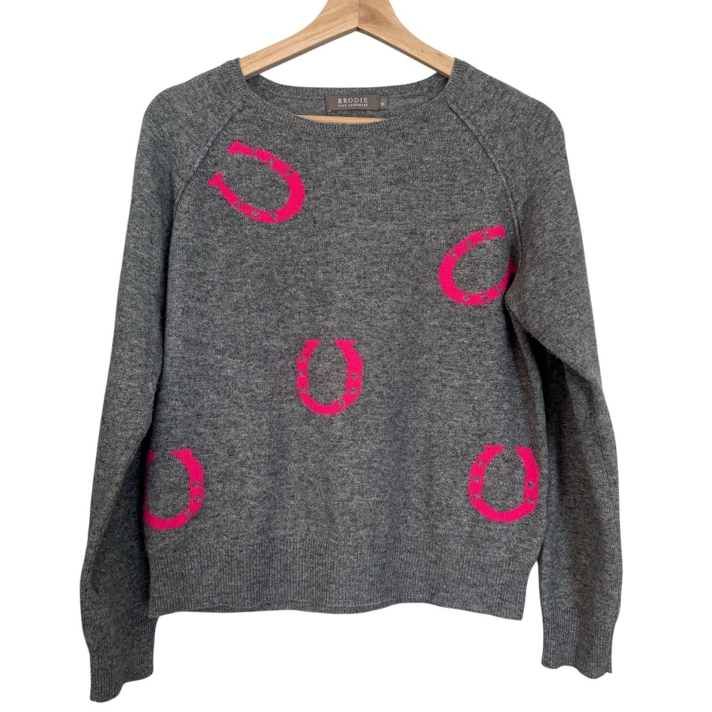 Brodie Horseshoe Cashmere Crewneck Sweater